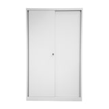 thumbnail of BISLEY ECO Schiebetürenschrank aus Metall abschließbar 4 OH in lichtgrau Aktenschrank Werkzeugschrank Schrank mit Schiebetüren