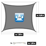 thumbnail of UV Sonnensegel Wasserdicht 7x5 - Rechteckig - Sonnenschutz Segel Garten Terrasse