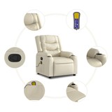 thumbnail of vidaXL Massagesessel mit Aufstehhilfe Creme Kunstleder