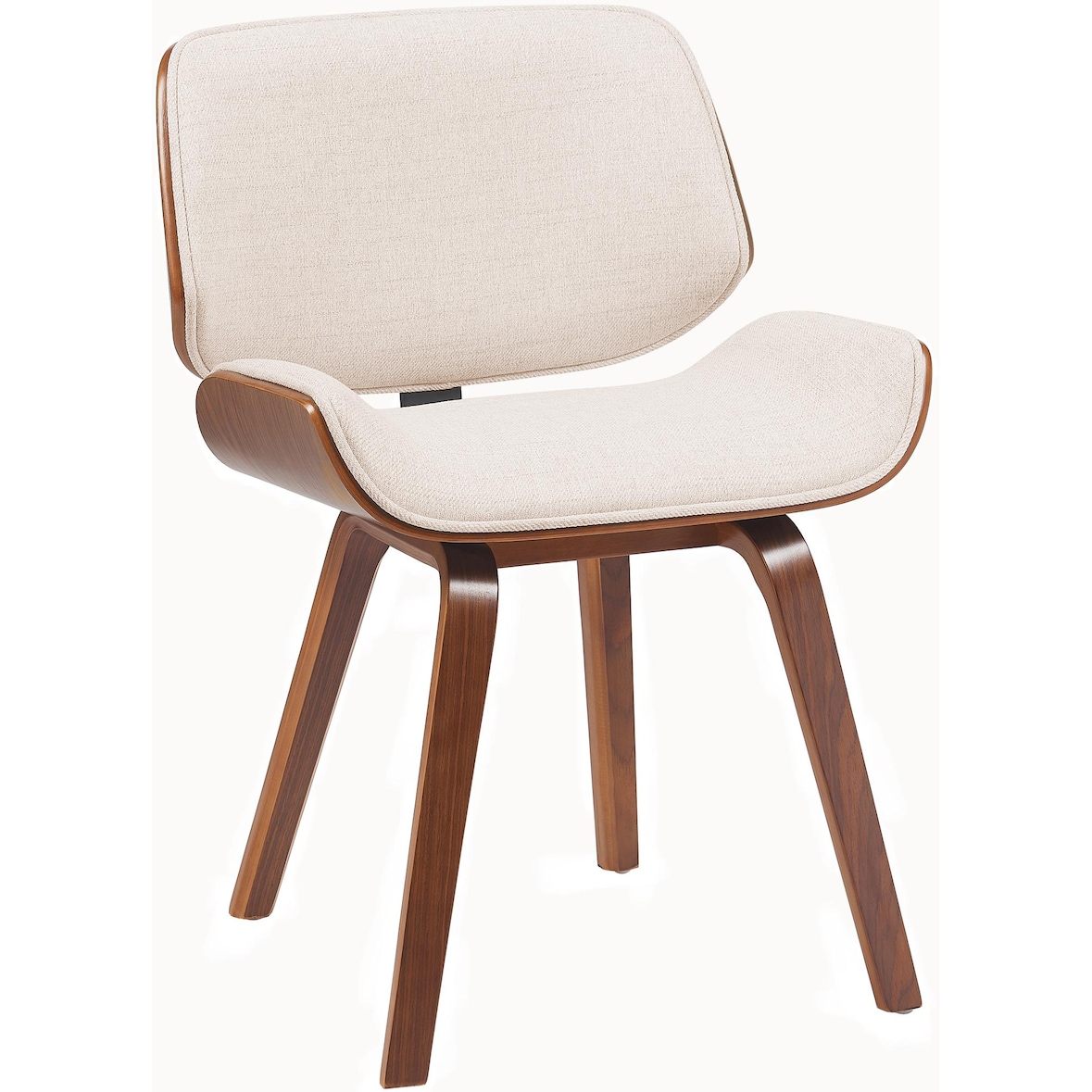 Chaise de salle à manger Beverley Tissu Noyer / Crème