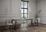 thumbnail of Ausziehbarer Tisch 200/460x90 cm Tecno-Beton mit anthrazitfarbenen Beinen