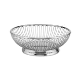 thumbnail of alessi 826/24 cesta de alambre de acero cromado redondo, diámetro 24,5 cm, altura 8,5 cm.