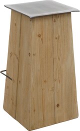 thumbnail of Barhocker HWC-L76, Barstuhl Tresenhocker, Industrial Massiv-Holz MVG-zertifiziert, natur mit Metall-Optik