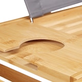 thumbnail of Relaxdays Bambus Badewannenablage & Tablett 2in1, Buchstütze, Weinhalter, Wannenablage, 74,5 -114 cm ausziehbar, natur