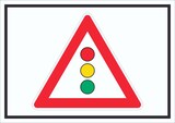 thumbnail of Schild Achtung Ampel Symbol A1 Rückseite selbstklebend