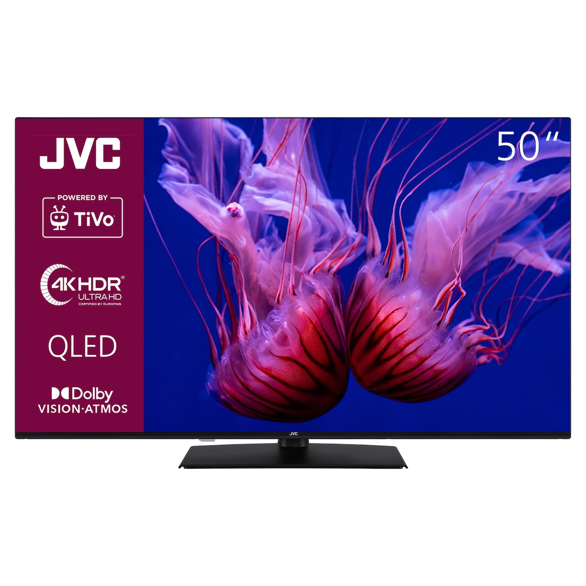 JVC 50 Zoll QLED Fernseher Smart TV (4K UHD, HDR Dolby Vision, Dolby Atmos, Triple Tuner, 6 Monate HD+)