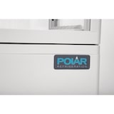 thumbnail of Vitrina refrigerada con 1 puerta, 3 estantes, plástico/cristal, 88,5 x 42,8 x 38,6 cm, refrigeración por aire, 68 L, blanca, Polar G619