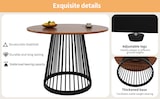thumbnail of Esstisch rund 80x80x76 cm Walnuss+Schwarz MDF Tischplatte Metallbeine mit verstellbaren Füßen, stabiler Küchentisch für Esszimmer Wohnzimmer Büro