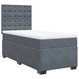 thumbnail of vidaXL Boxspringbett mit Matratze Dunkelgrau 90x190 cm Samt