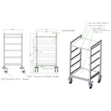thumbnail of Combisteel afdruiprekwagen met 4 rails en 4 wielen