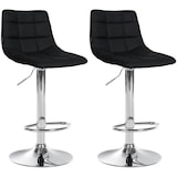 thumbnail of Conjunto de 2 bancos de bar em imitação de pele Jerry preto/cromo