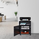 thumbnail of Relaxdays Rollcontainer mit 3 Fächern & Tür, Büro & Home Office, mit Rollen, Büroschrank, HBT: 57 x 48 x 34 cm, schwarz