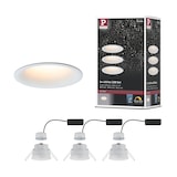 thumbnail of Paulmann LED Einbauleuchte Cymbal Coin Basisset  IP44 rund 77mm  Coin 3x6W 3x440lm 230V dimmbar Dim to warm Weiß matt 93419
