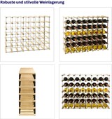 thumbnail of PROREGAL Modulares Weinregal VINOTECA MOD METAL | HxBxT 62,5x82,5x24,5cm | 8x6 Flaschen | Massives Kiefernholz | Natur | Flaschenregal
