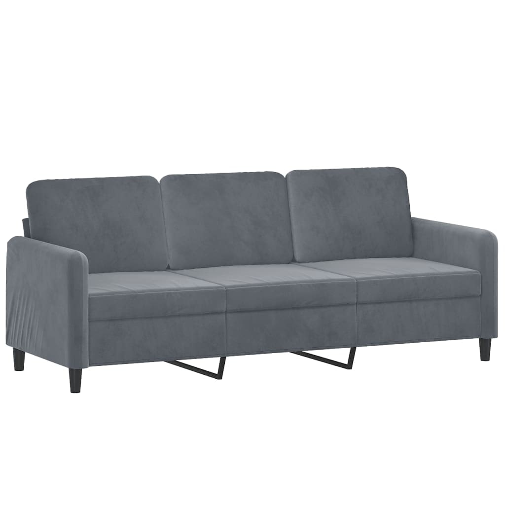 vidaXL 3-Sitzer-Sofa Dunkelgrau 180 cm Samt