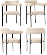 thumbnail of Esszimmerstuhl Polsterstuhl Beige 85x70x62 cm ergonomische Rückenlehne breiter Sitz Samtoptik Stuhl mit stabilem Eisenrohrgestell