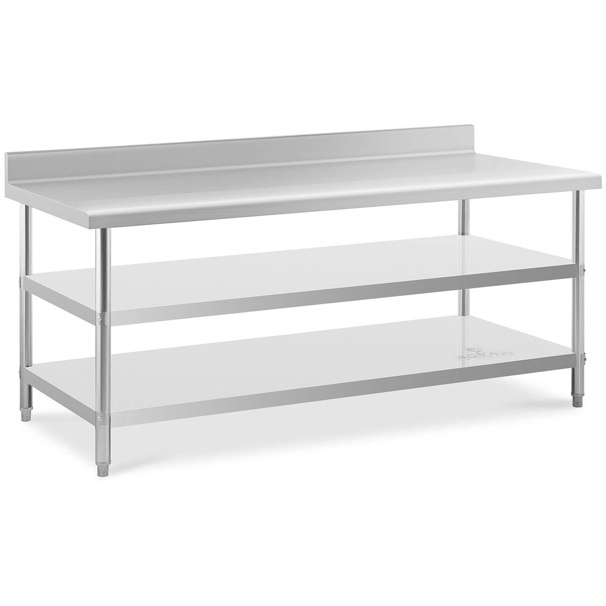 Royal Catering Mesa de acero inoxidable - ECO - 200 x 90 cm - 500 kg - estante intermedio -