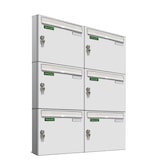 thumbnail of AL Briefkastensysteme 6 x Basic Wand Briefkasten RAL Farbe 9016 Verkehrs Weiss für Post A4, wetterfest, Artikelnummer: 431P6EA2P9016