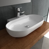 thumbnail of Alpenberger Handwaschbecken Oval mit Nano-Beschichtung | Aufsatz- & Hängewaschbecken | Keramik Aufsatzwaschbecken für Bad & WC Weiß Modern