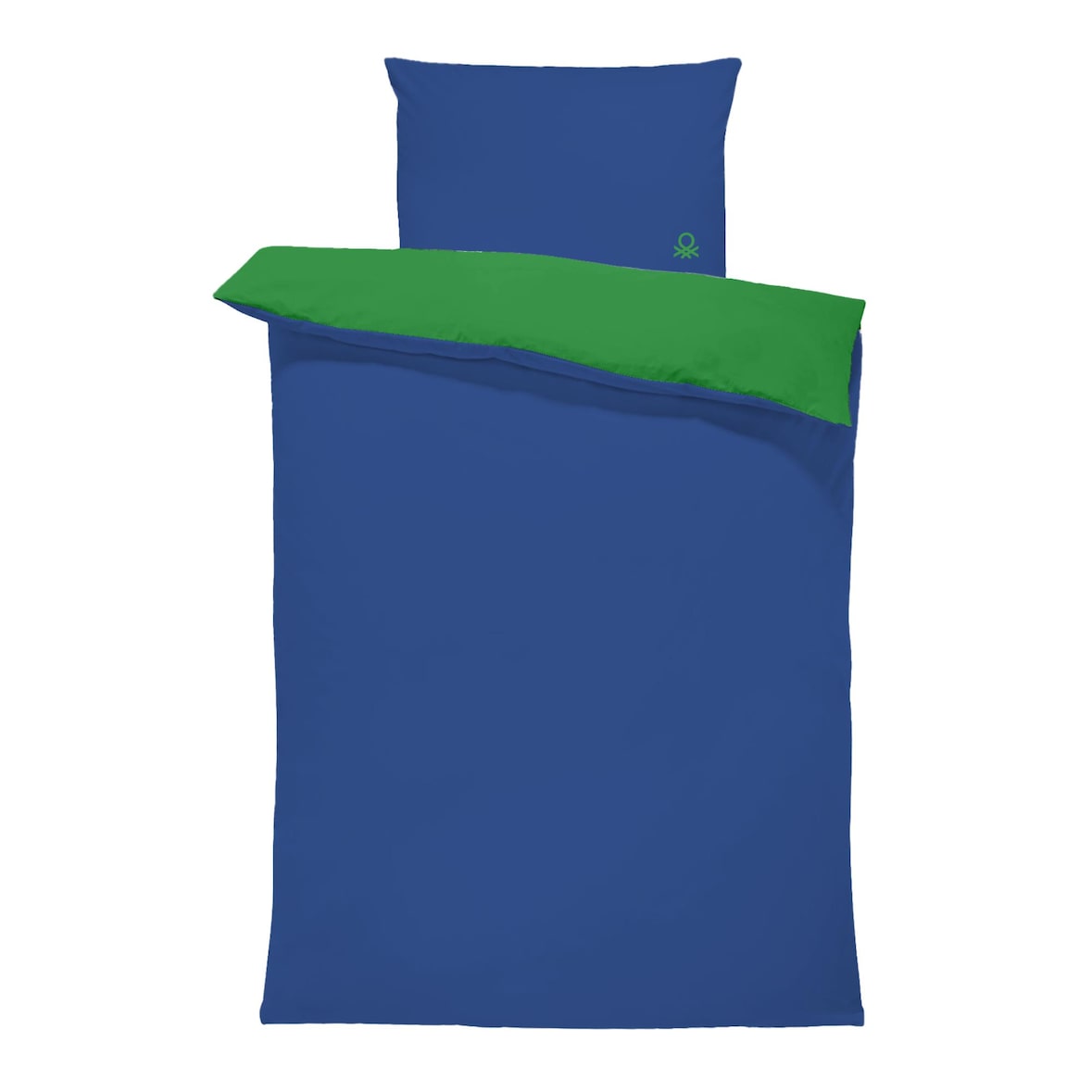 Benetton - Funda Nórdica Reversible 150/210cm con Sábana 100/200+30cm y Funda de Almohada 50/70cm en Verde y Azul