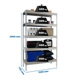 thumbnail of SimonRack Metalen Stellingkast Opbergrek 2000x1500x750 mm, Zwaar Belastbaar Rek, 400 kg Draagvermogen, 5 Verstelbare Houten Planken - Ecoforte