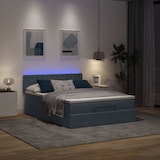 thumbnail of vidaXL Ottoman-Bett mit Matratze & LEDs Dunkelgrau 140x200 cm Samt