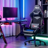 thumbnail of ZIK Sedia da Ufficio Poltrona Gaming Ergonomica con Poggiapiedi e Poggiabraccia, Supporto Lombare, Regolabile in Ecopelle - Nero