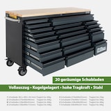 thumbnail of Werkstattwagen Deluxe XXL Anthrazit unbestückt 160 x 91 cm 20 Schubladen Werkbank Sideboard