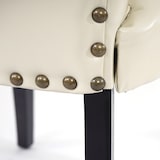 thumbnail of Set van 2 eetkamerstoelen Chesterfield, keukenstoel, klinknagels MVG-gecertificeerd ~ kunstleer, crème, donkere poten