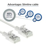 thumbnail of ACT DC6907 LSZH U/FTP CAT6A Datacenter Slimline Patchkabel Snagless | RJ45 Connectoren | Wit | 7 meter