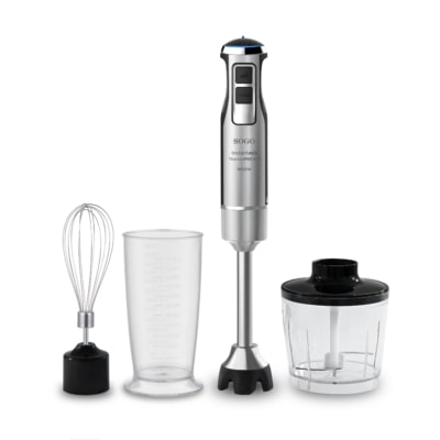 Batidora de Mano Acero Inox con Sistema Stepless, 3 Accesorios - 1600w