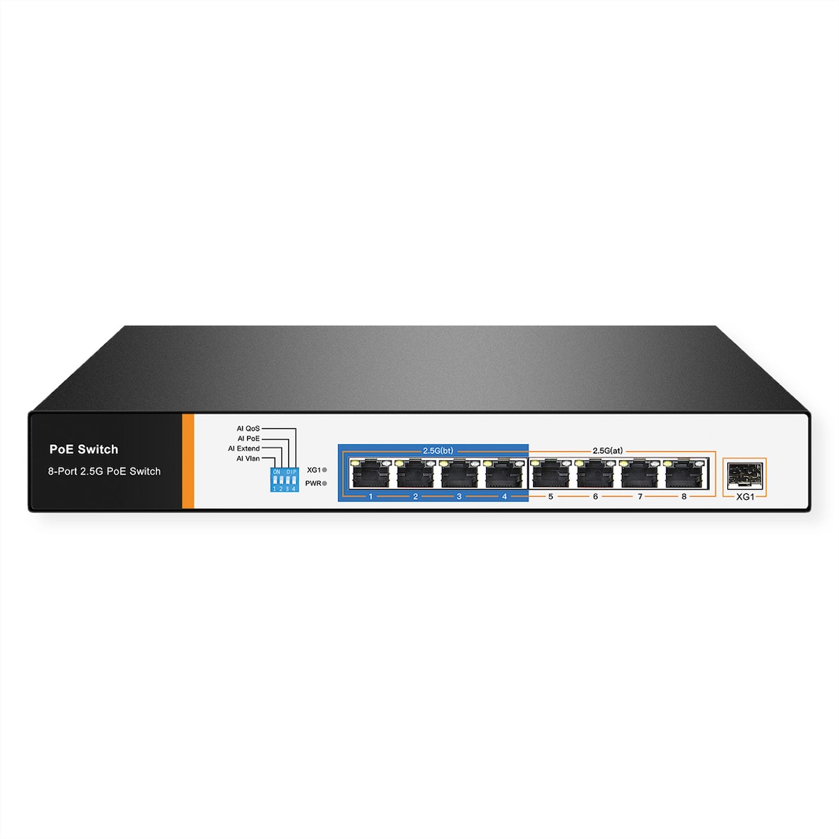 VALUE PoE++ 2,5 Gigabit Ethernet Switch, 8 Ports + Uplink (SFP+)