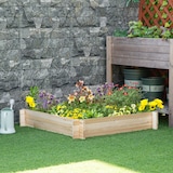 thumbnail of Outsunny Caixa de Plantio de Madeira Quadrada de Chão Horta Vertical para Cultivos de Plantas Flores Ervas Terraço 100x100x16cm Madeira Natural