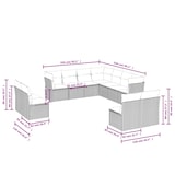 thumbnail of vidaXL 11-tlg. Garten-Sofagarnitur mit Kissen Hellgrau Poly Rattan
