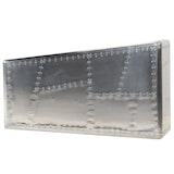 thumbnail of Mesa de centro estilo aviador vintage de aluminio