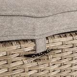 thumbnail of Puff para terraço de rattan sintético cor natural e almofada removível incluída - Tamanho: 40x40x49 cm