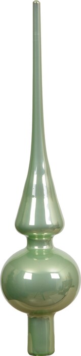 thumbnail of Christbaumspitze Glas 26cm Weihnachtsbaumspitze matt uni Christbaumschmuck Weihnachtsbaumschmuck Matchagrün glänzend