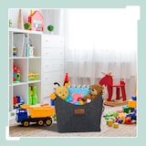 thumbnail of Relaxdays Kaminholzkorb Filz, 50L, Feuerholzkorb mit Tragegriffen, HBT: 40x51x32 cm, Filzkorb für Brennholz, innen, grau