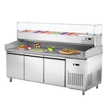 thumbnail of METRO Professional Table à pizza GPT3100SET, Acier inoxydable, 201.8 x 80 x 100 cm, 500 W, 435 L, 3 portes, compatible avec GHS2200, Argenté