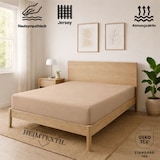thumbnail of EXKLUSIV HEIMTEXTIL Marke Jersey Spannbettlaken 120 x 200 cm Sand 100% Baumwolle Öko - Tex Zertifiziert Bed-Sheet Bettlaken Spannbetttuch Topper Leine