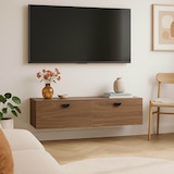 thumbnail of Oviala Meuble TV suspendu 120 cm industriel bois foncé