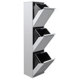 thumbnail of ARREGUI Basic CR302-B Recycling Abfalleimer / Mülleimer aus Stahl mit 3 Inneneimern, 3 Fach Mülltrennsystem, 3 x 17L (51L), hellgrau