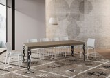 thumbnail of Karamay Premium 120/224x90 cm ausziehbarer Tisch mit taubengrauen anthrazitfarbenen Beinen