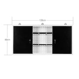 thumbnail of Helloshop26 - Armário de ferramentas de parede cinza prateleira de ferramentas de armazenamento de oficina 120 cm branco preto 16_0002549