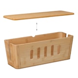 thumbnail of Relaxdays Kabelbox für 2 Steckdosenleisten, Bambus, HxBxT: 16,5 x 44 x 16 cm, Kabel verstecken, Steckdosenbox, natur