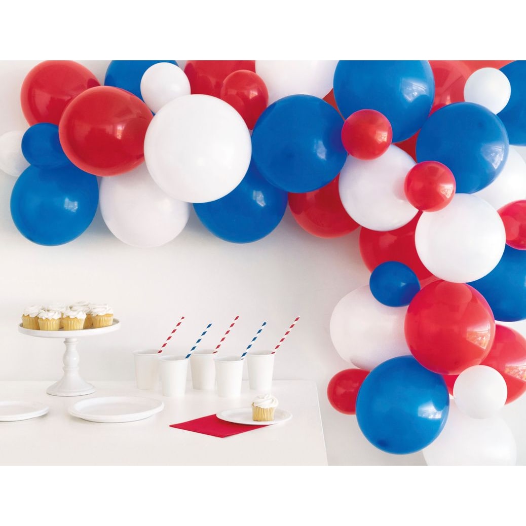 Luftballongirlande blau weiß rot Ballongirlande