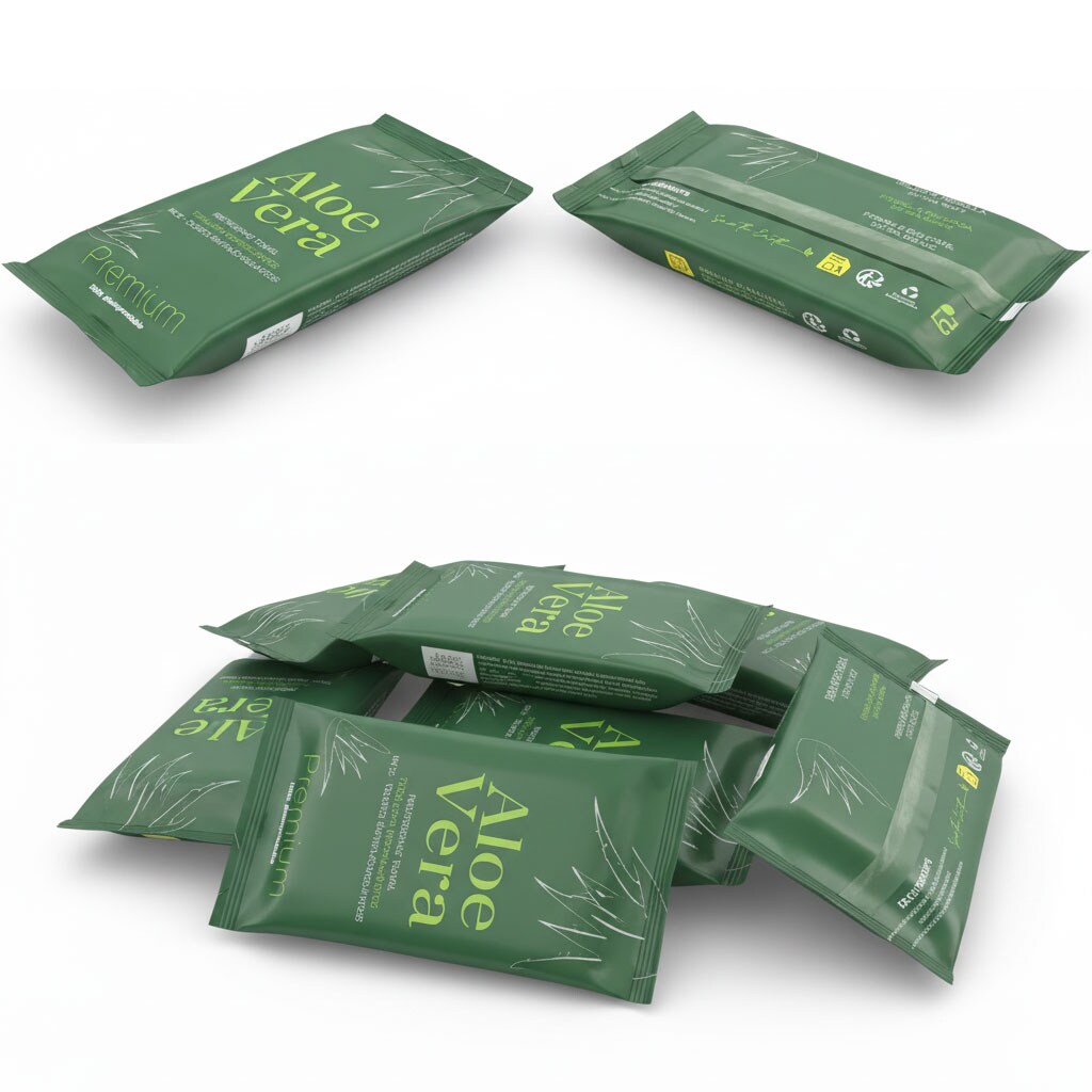 HOSTELBIO Toallitas húmedas Refrescantes Premium "Aloe" 25x28 | 1200 uds