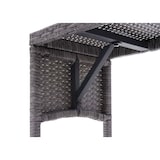 thumbnail of Poly-Rattan Sitzbank HWC-G16, Gartenbank Rattanbank, Gastronomie 112cm ~ grau, Kissen dunkelgrau