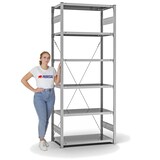 thumbnail of PROREGAL Fachbodenregal Stecksystem | Grundregal | HxBxT 250x100x50cm | 6 Ebenen | Fachlast 140 kg | Einseitig nutzbar | Verzinkt