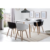 thumbnail of SalesFever Ensemble de 2 chaises coquille | Siège baquet en plastique | Cadre en métal aspect bois | L 54,5 x P 54 x H 77,5 cm | blanc